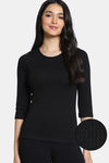 Zivame Knit Poly Thermal Top - Black Beauty — thumbnail 1